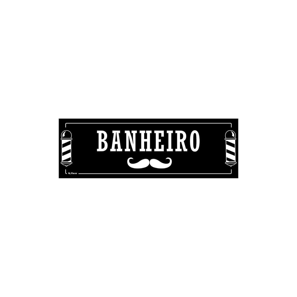 Placa de Sinalização Banheiro Barbearia 30x10 cm