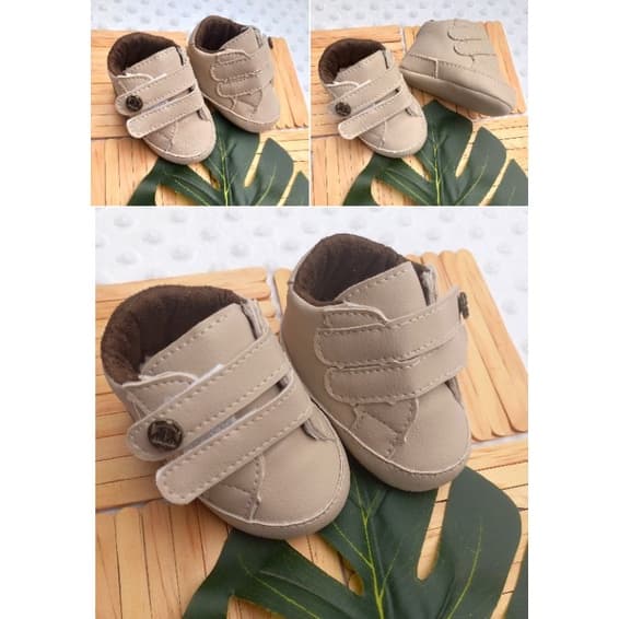 sapatinho bebê menino recém nascido masculino estilo botinha bege sapato bebe