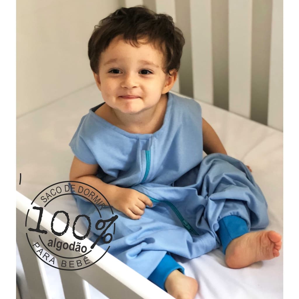 Verão Saco De Dormir Pijama Infantil Bebê com Pezinho em Malha 100% Algodão