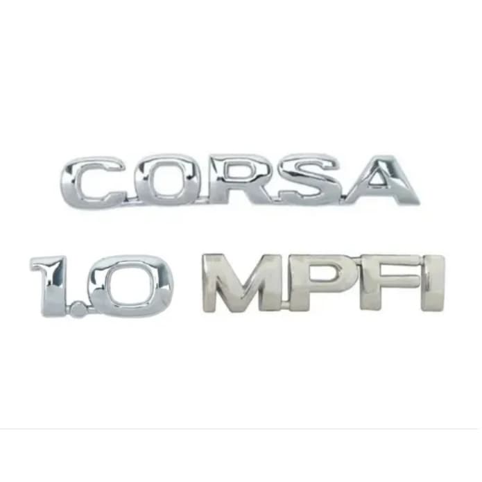Kit Letreiro Emblema Cromado Corsa 1.0 Mpfi 96 97 98 99 00