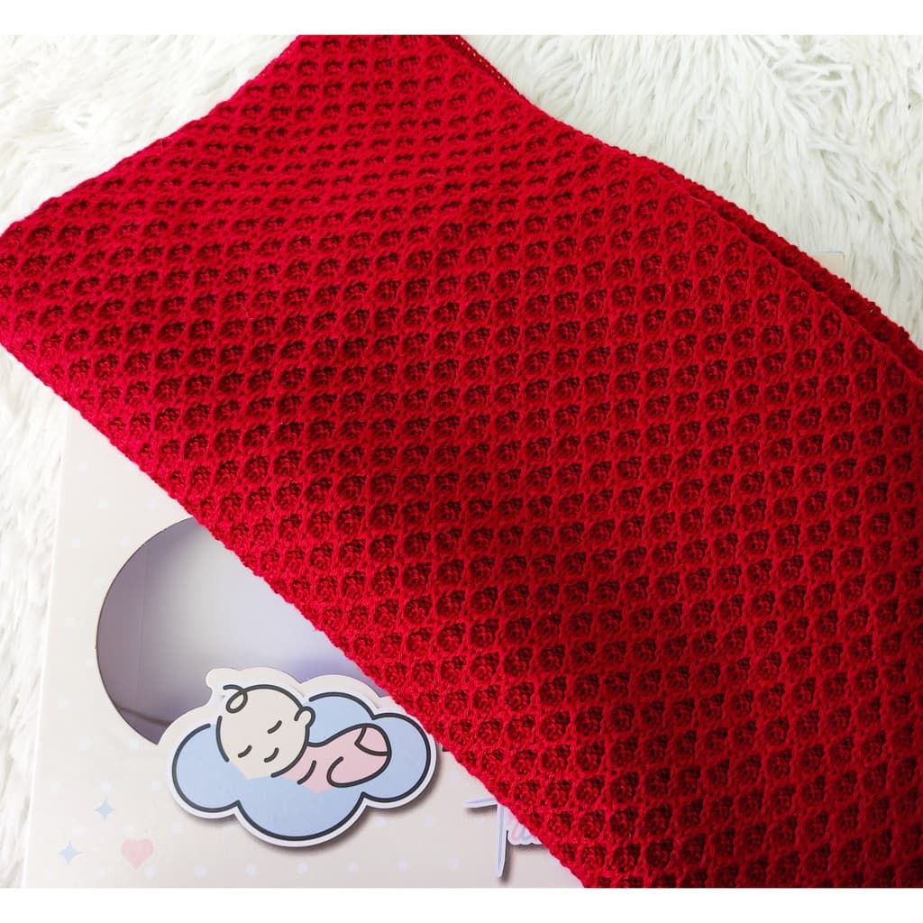 Manta De Tricot Vermelha Para  Menina