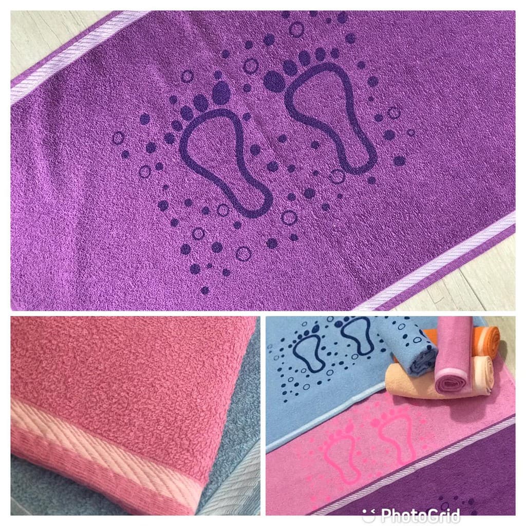 Kit 24 Toalha de Piso Felpuda Pezinho - Cores Sortidas