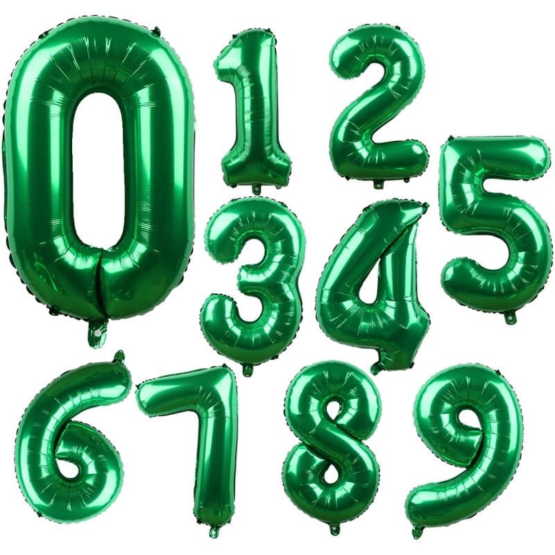 1 Pc 32 Polegada Verde Número Balões Foil New Digital Balão De Hélio Feliz Aniversário Do Chuveiro De Bebê Decoração Do Casamento Suprimentos