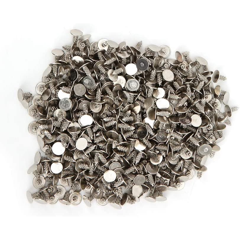 100 Rebites Parafuso para Perolas e Meia Perola ABS com Furo