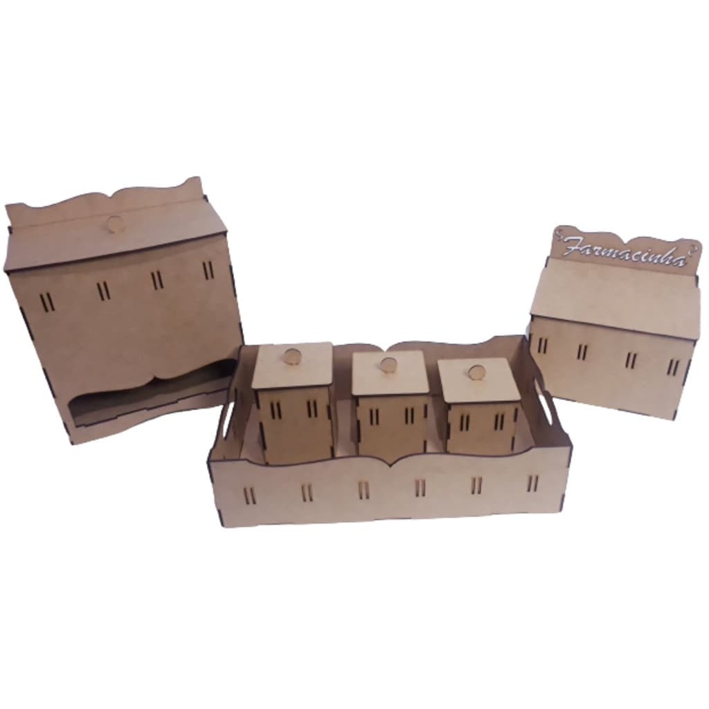 Kit Higiene Bebe Passa Fita 6 Peças Mdf Cru Desmontado Decoração Quarto Bebê
