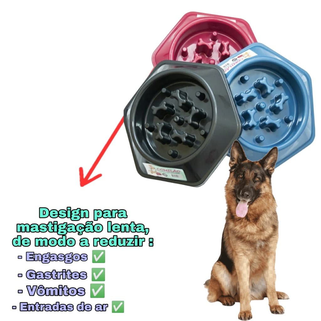 Comedouro Inteligente para cachorro Lento Educativo Interativo, anti obesidade, saudável e diveitido 600 ML.