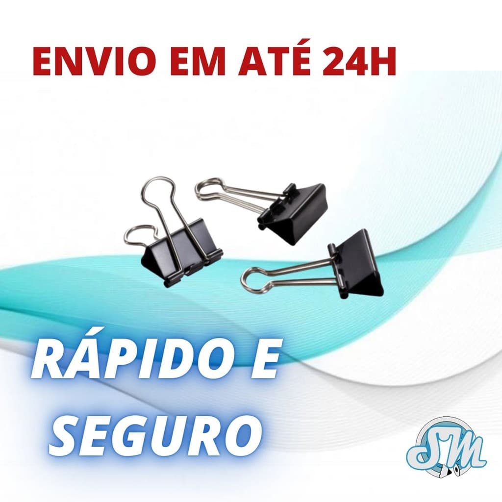 10 GRAMPO MOL/ PRENDEDOR DE PAPEL/ METAL PRETO PARA PAPEIS, CABOS ETC...ENVIO EM 24 HORAS