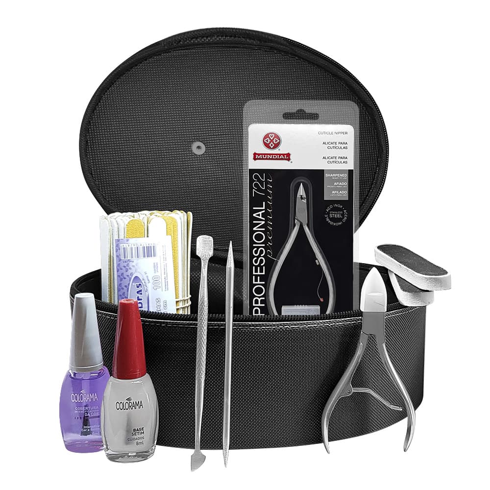 Kit Manicure Esmaltação Saudável C/ Alicate 722 E Acessórios
