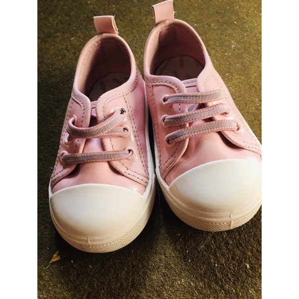 Tênis bebê menina pimpolho rosa claro com brilho estilo verniz tamanho 20