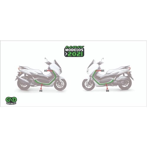 Conj Protetores Laterais Nmax 160 2021 - Faixa (+ Brinde)