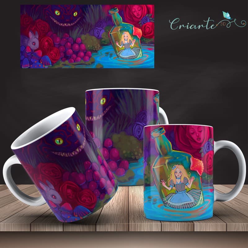 Caneca Porcelana Coleção Alice no País das Maravilhas  #10