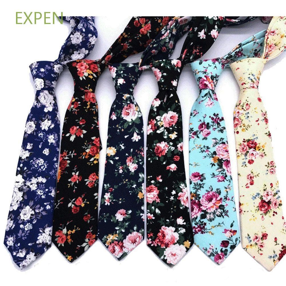 EXPEN Gravata Floral Masculino Com Estampa Florida De Algodão