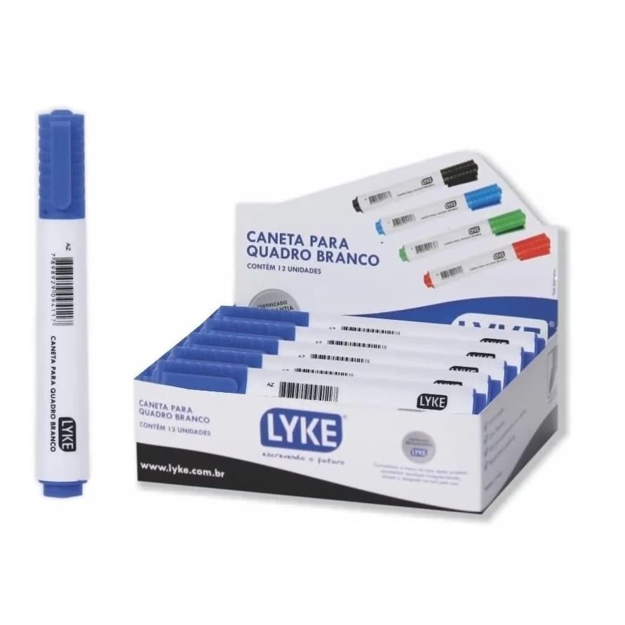 Caneta Para Quadro Branco Cores: Azul e Vermelho - Caixa Com 12 Un - Like
