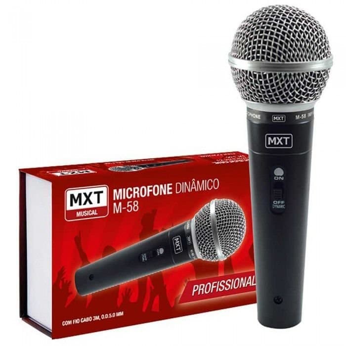 Microfone Dinâmico De Mão Profissional Metal MXT M-58