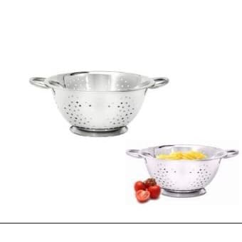 Escorredor de Massas e Macarrão em Inox com Alça Utensílios Para Cozinha - MX-3017 100% GARANTIDO
