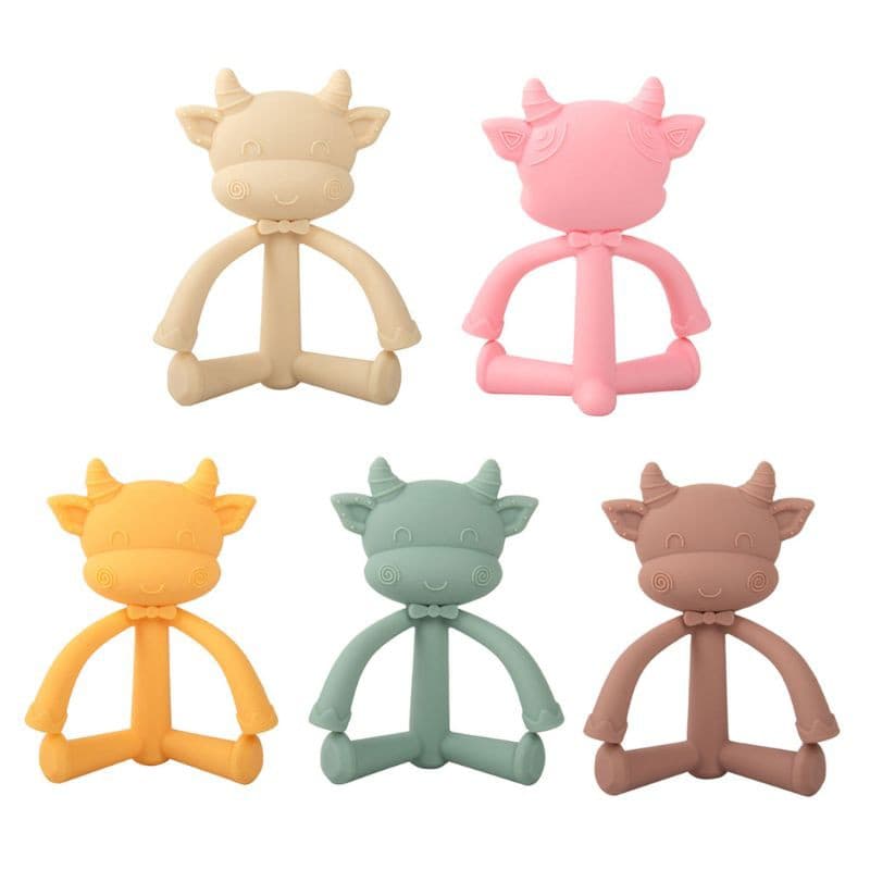 Mordedor de silicone formato de vaquinha para bebês