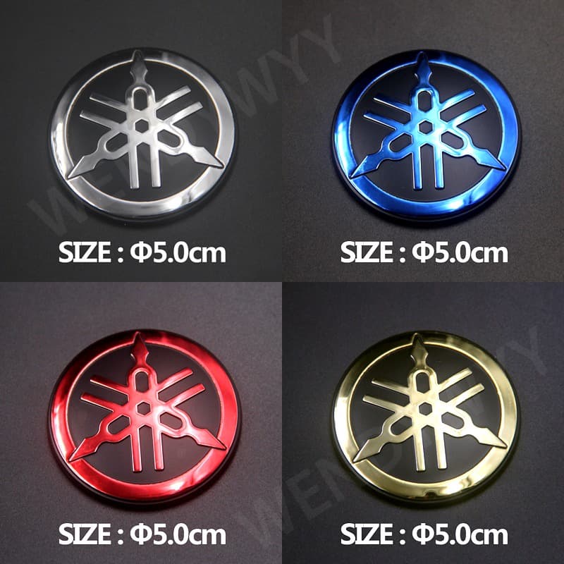 1 Pcs 50mm 3D Levantadas Motocicleta Decalque Do Emblema Tanque Etiqueta Rodada ABS Para YAMAHA (Em Estoque)