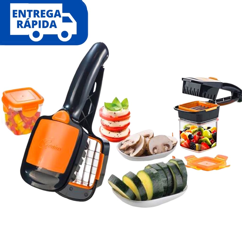 Cortador de Alimentos 5 em 1 Multi Fatiador de Frutas Verduras Legumes