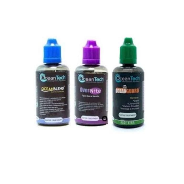 Acelerador Biológico Ocean Blend + Condicionador OverNite + Anti Cloro Ocean Guard (Ocean Tech 50ml)