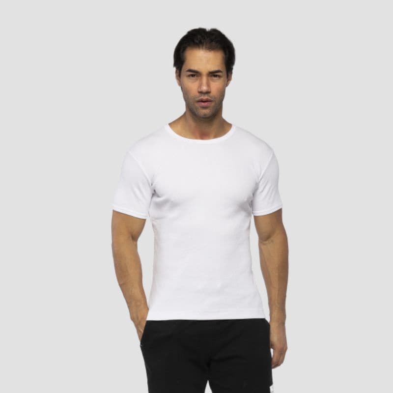 Camiseta Masculina Básica G.careca Mg Curta Canelada Algodão