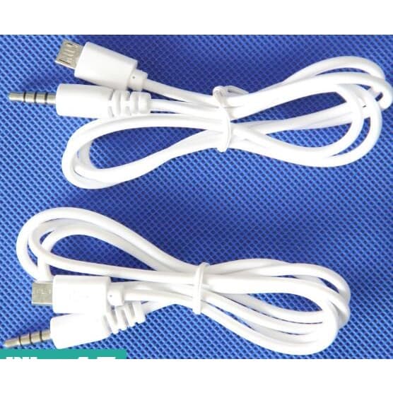 Cabo De Áudio Micro usb Para Conector Macho De 3,5mm 80cm Branco-1 Peça