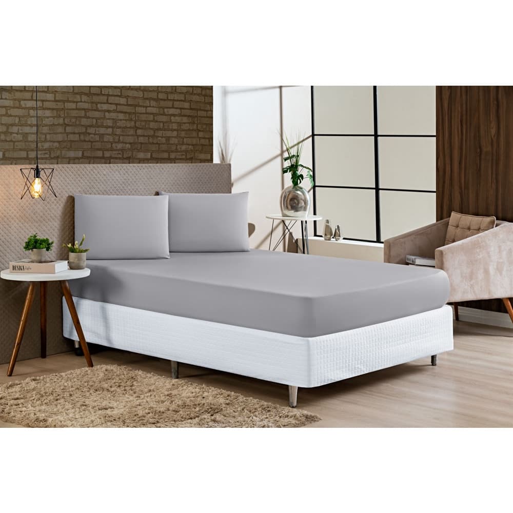 Jogo de Lençol Solteiro Liso 2 Peças Microfibra Cama Solteiro Macio Confortável Toque Suave Premium