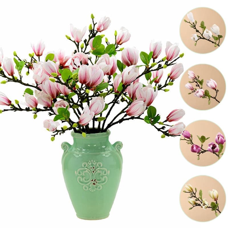 Simulação Artificial De Flores Magnólia Ramo Falsas Para Festa De Casamento Jardim Sala De Estar Decoração De Mesa De Escritório