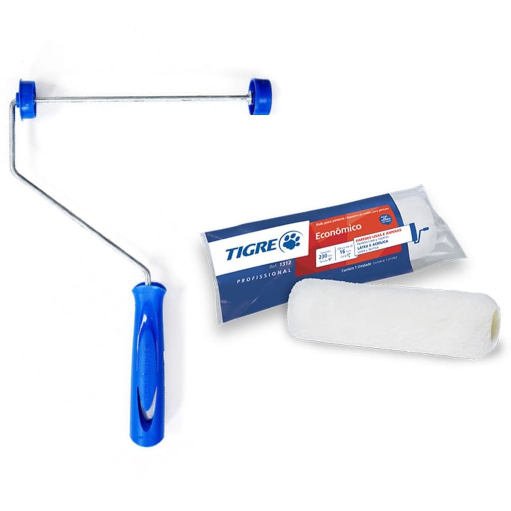 Rolo Para Pintura Lã 23cm Com Cabo Tigre