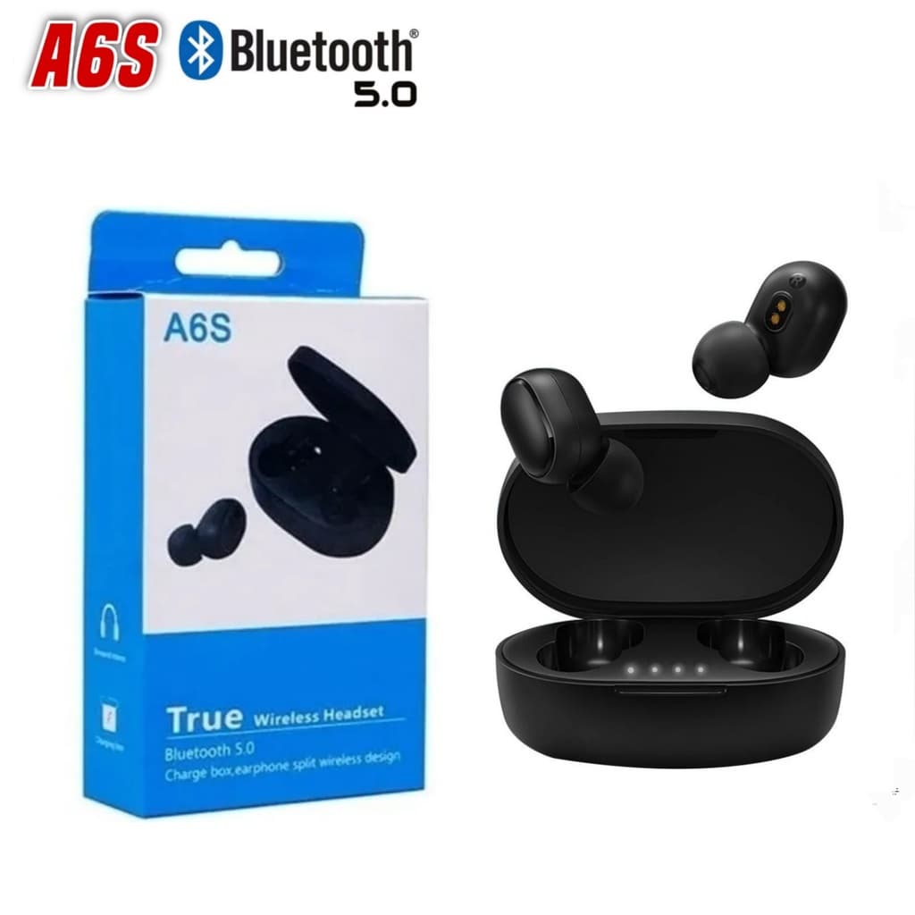Fone de ouvido Bluetooth A6s Estilo Airdots Qualidade Garantida Nota Fiscal Garantia
