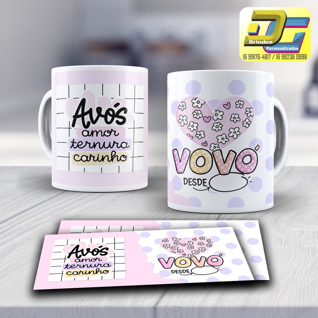 Caneca do Vovô Presente dos Avós Porcelana Personalizada para bisavós linda caneca da Vovó