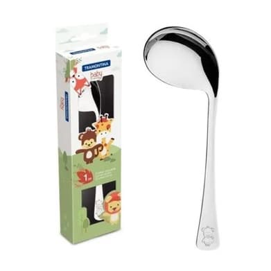 Colher Infantil Curva Tramontina Em Aço Inox Criança Baby