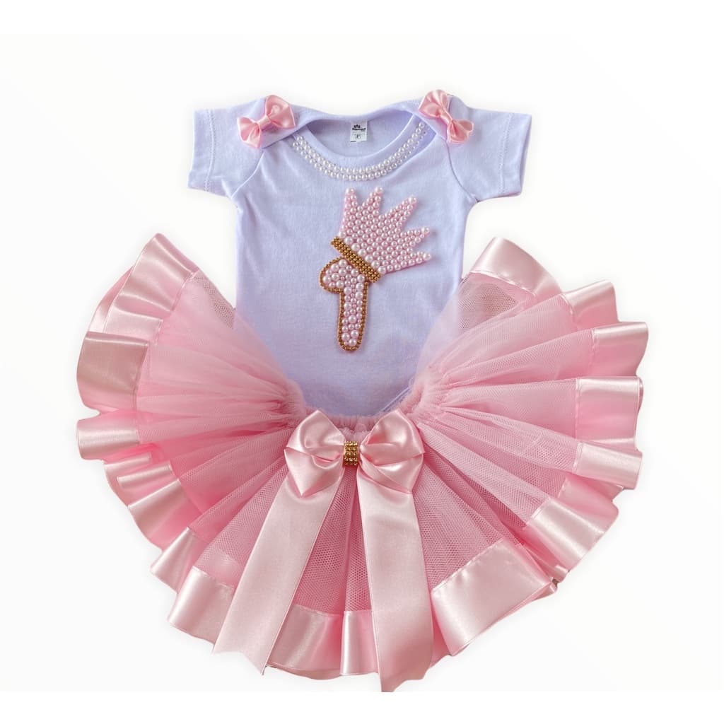 Body mesversario princesa de luxo, body bebê pérolas, body mêsversario de luxo, kit mêsversario bebê luxo