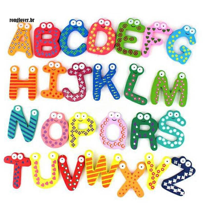 26 / 10 / 12 Pcs Letras Do Alfabeto De Madeira Do Bebê Crianças Números Imã De Geladeira Brinquedo Educativo