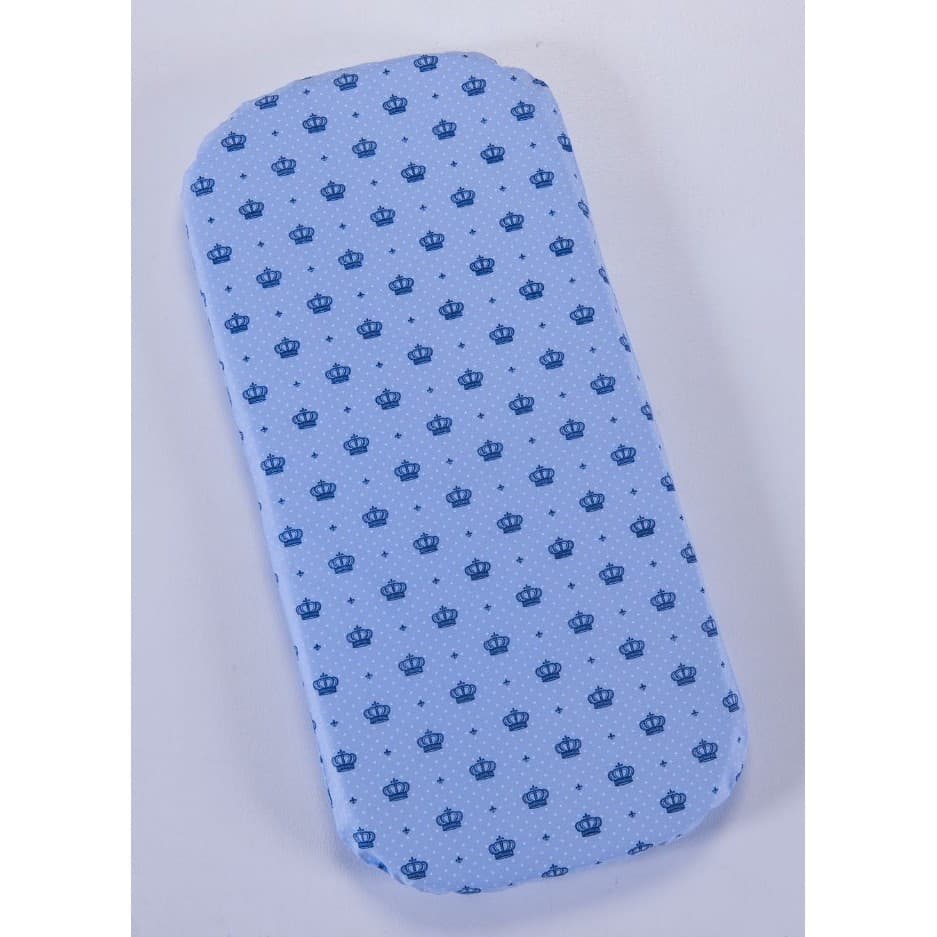 Colchão para carrinho de bebe Azul bebe Coroa - Colchonete para carrinho bebe Menino Coroa Realeza