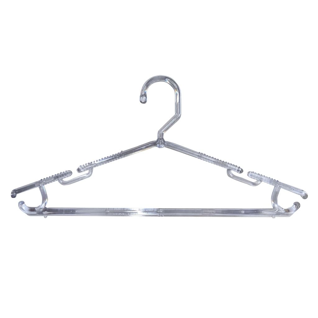 50 Cabides Acrílico Transparente de 8mm Adulto Gaúcho Luxo com Antiderrapante - Pronta Entrega
