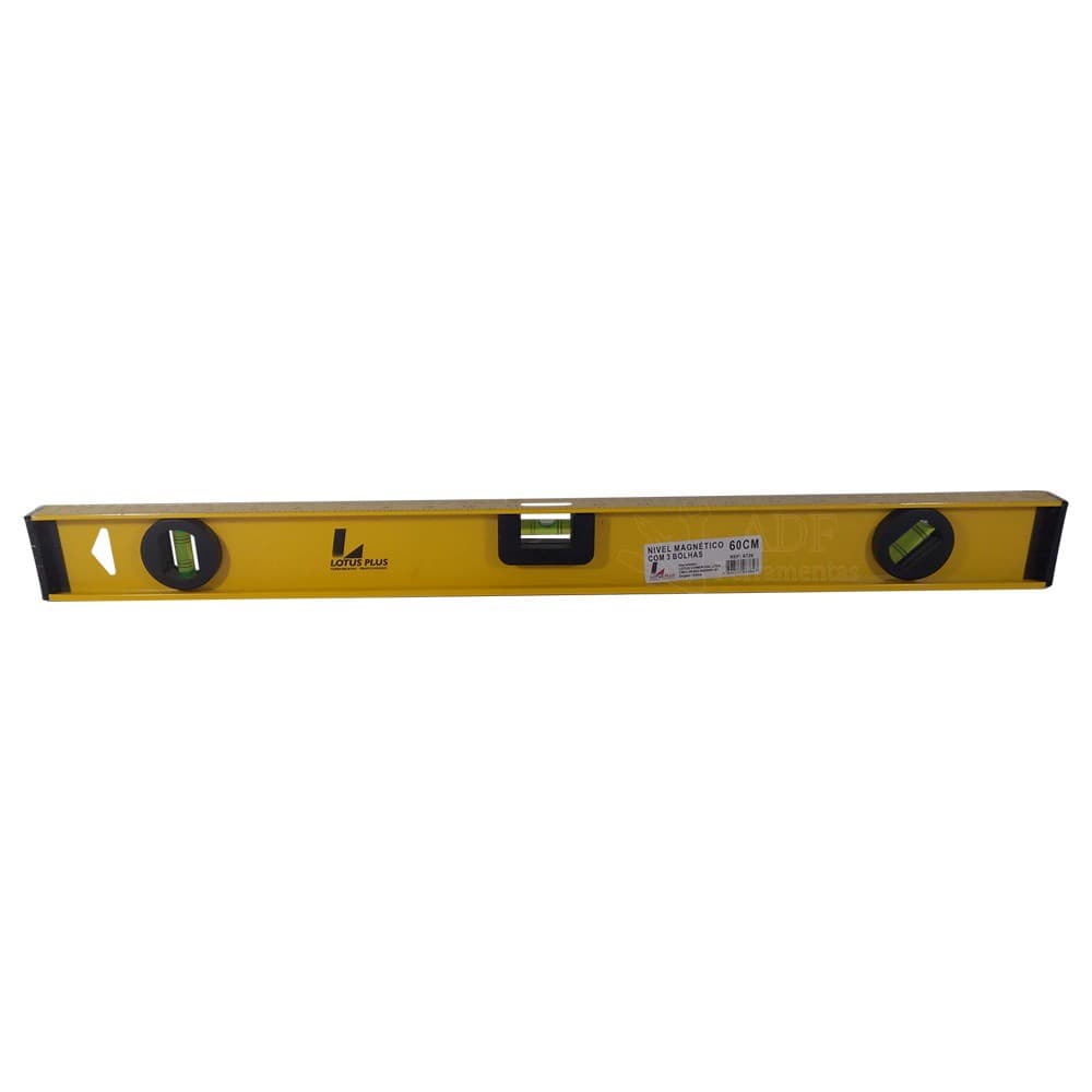 Nível Alumínio Base Magnética 60cm com 3 Bolhas Lotus
