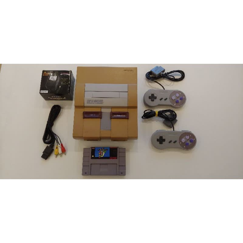 SUPER NES CONSOLE + SUPER MARIO WORLD SUPER NINTENDO + MARIO WORLD