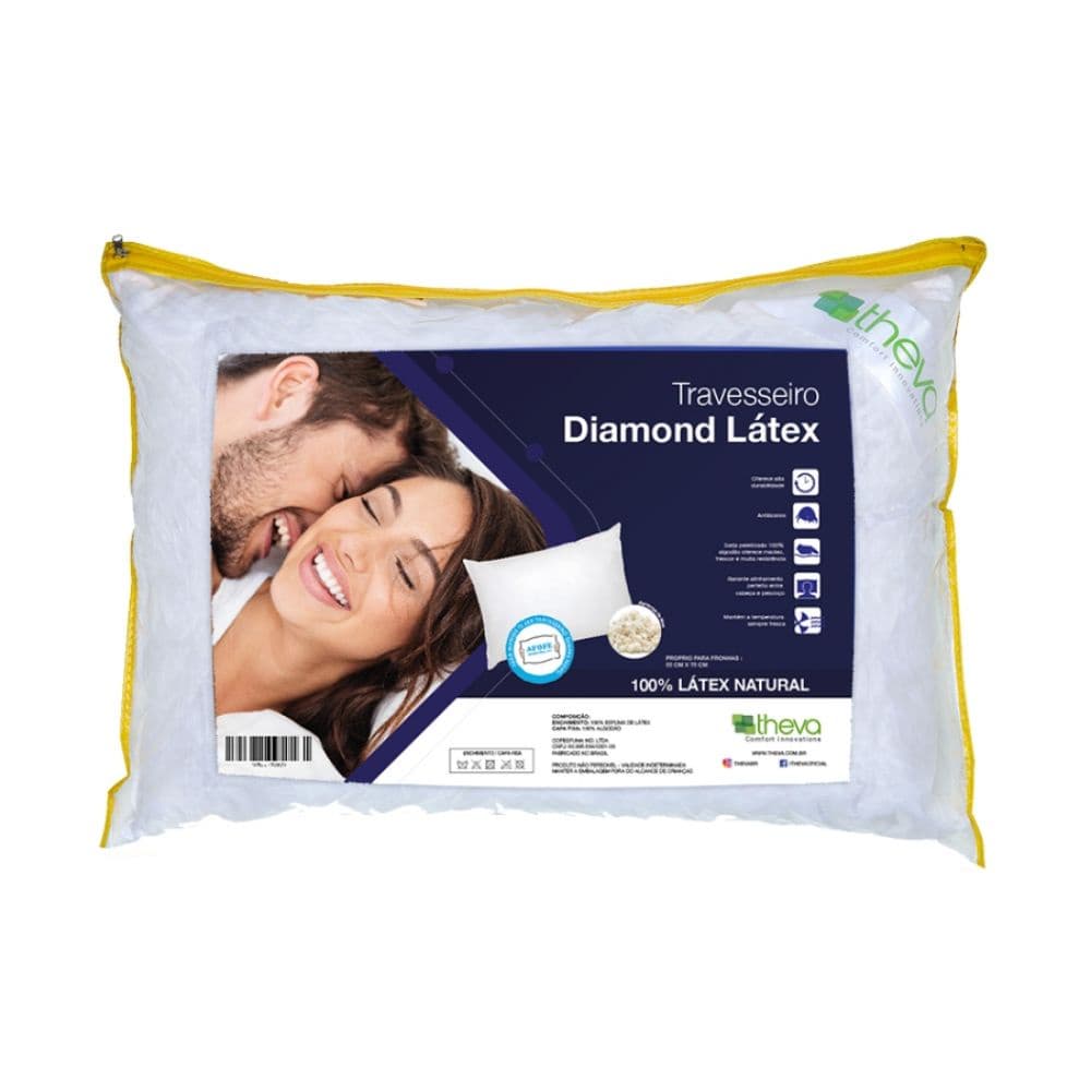 Travesseiro 100% Látex Natural Diamond Copespuma Theva Flocos