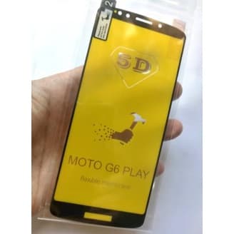 Película De Gel 5d NANO Moto G6 Play Com Borda : Preto / Dourado