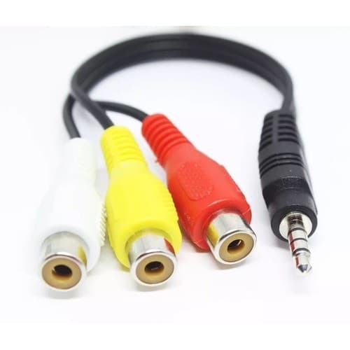 Cabo Adaptador P Tv Av Rca Áudio E Vídeo Dvd P2 P3