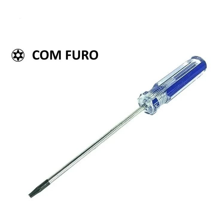 Chave Torx T9 Com Furo TR9 T9H 130mm (13 centímetros) Torx Security
