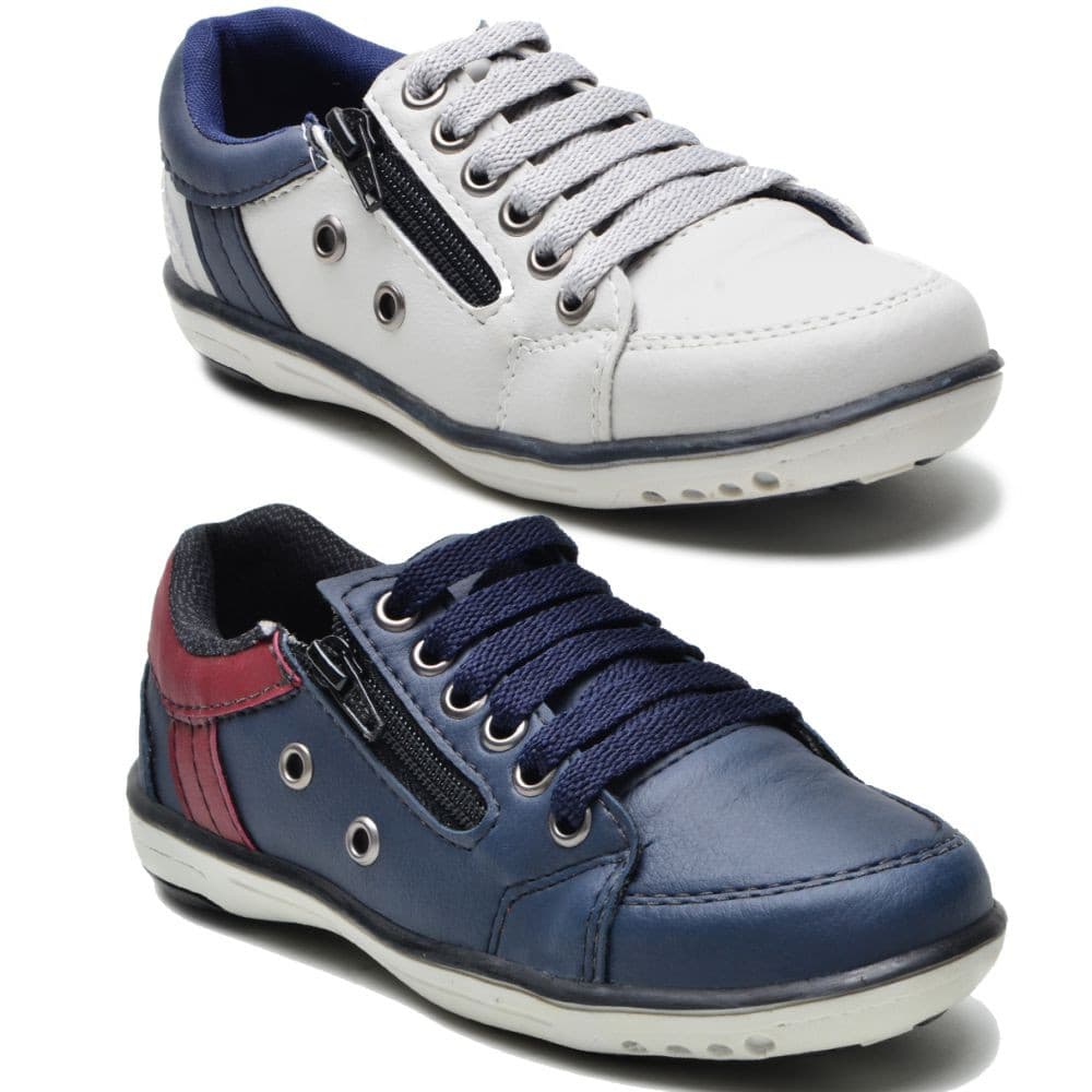Kit 2 Sapatênis Infantil Masculino Star Fox Casual Calce Fácil Ziper e Elástico