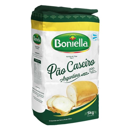 Farinha de Trigo Pão Caseiro Argentina Tipo 1 Boniella Alta Qualidade 5kg