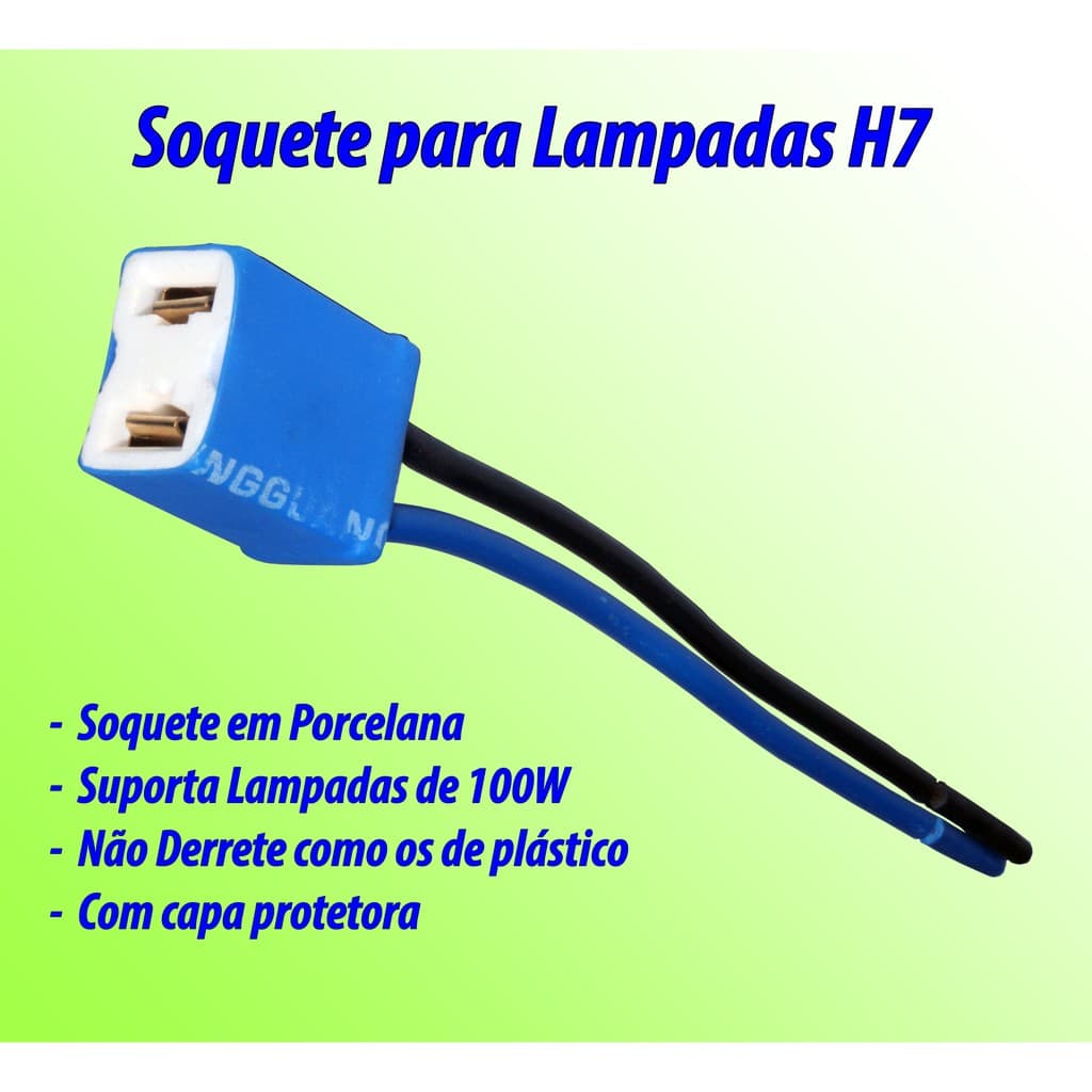 Chicote Elétrico Soquete Lâmpada H7 C/fio 1,5mm - Cerâmica
