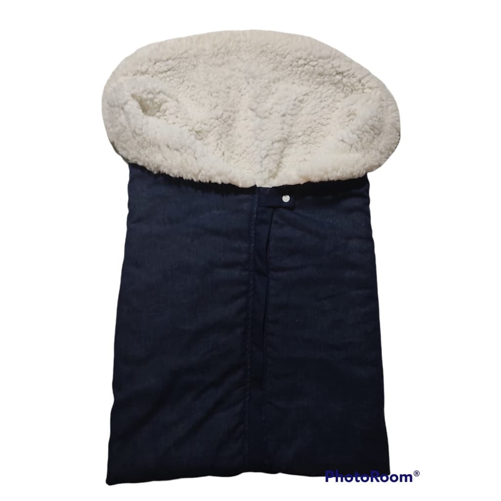 SACO PORTA BEBÊ / SACO DE DORMIR - percal e sherpa com zíper