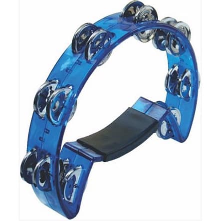 Pandeiro Meia Lua Transparente Cristal Azul Tp 316 - Torelli