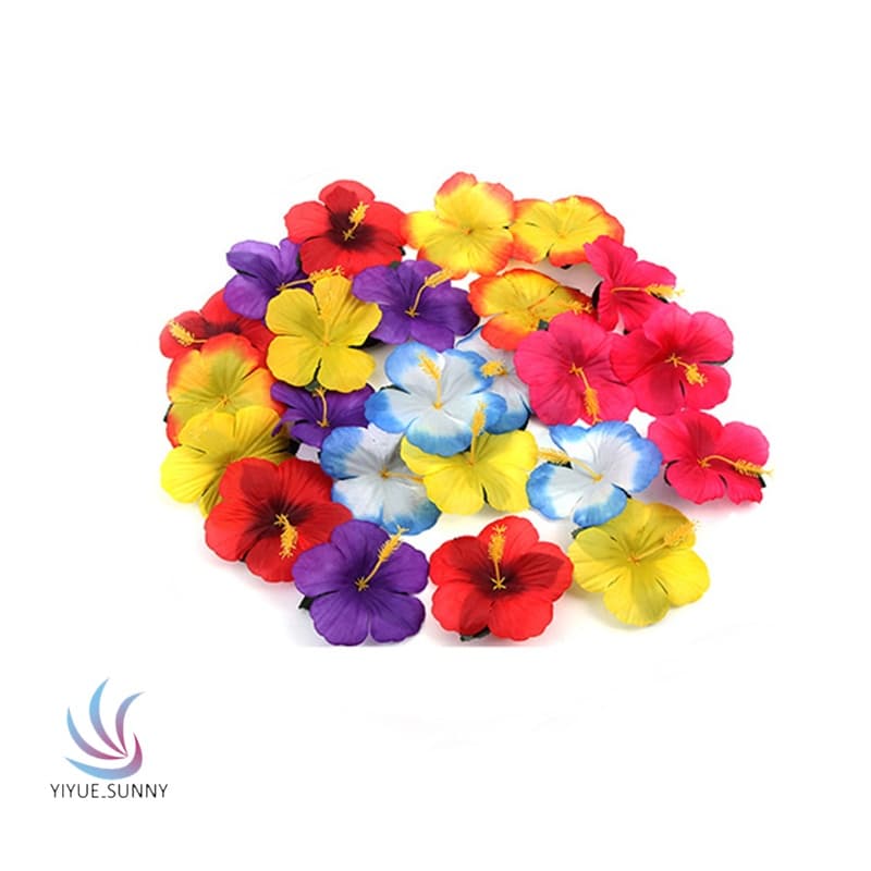 30pcs Flores Artificiais De HIBISCUS Coloridas Decoração De Mesa Hawaiana E Centropiec YUE