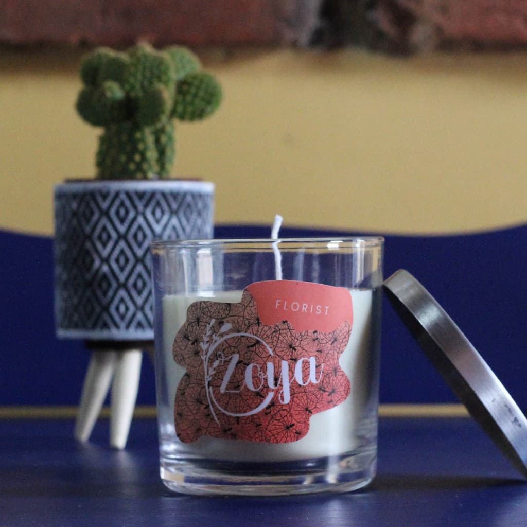 Zoya Vela Aromática de cera vegetal Florist vela pote luxo essência premium vela literária vela ecológica