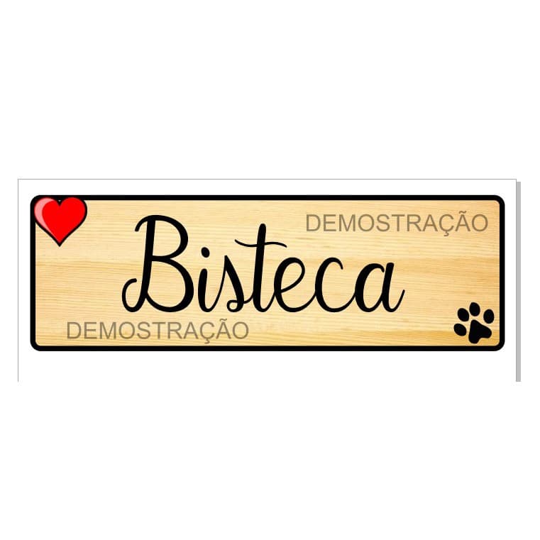 Placa Personalizada Com O Nome Do Seu Pet Cachorro Gato