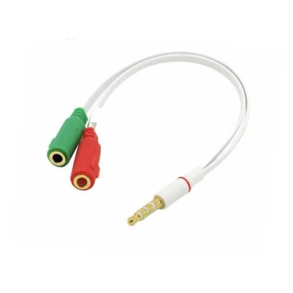 Cabo Adaptador audio 1 P3 Macho p/ 2 P2 Fêmea para fone com microfone Headset Pc Notebook
